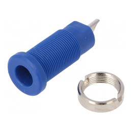 Soclu Banană 2mm 10A 600V Albastru Pe Panou | Electronic-mag.ro | Componente Electronice