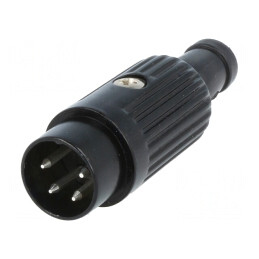 Mufă DIN tată 4 pini drept pe cablu 34V | Electronic-mag.ro | Componente Electronice