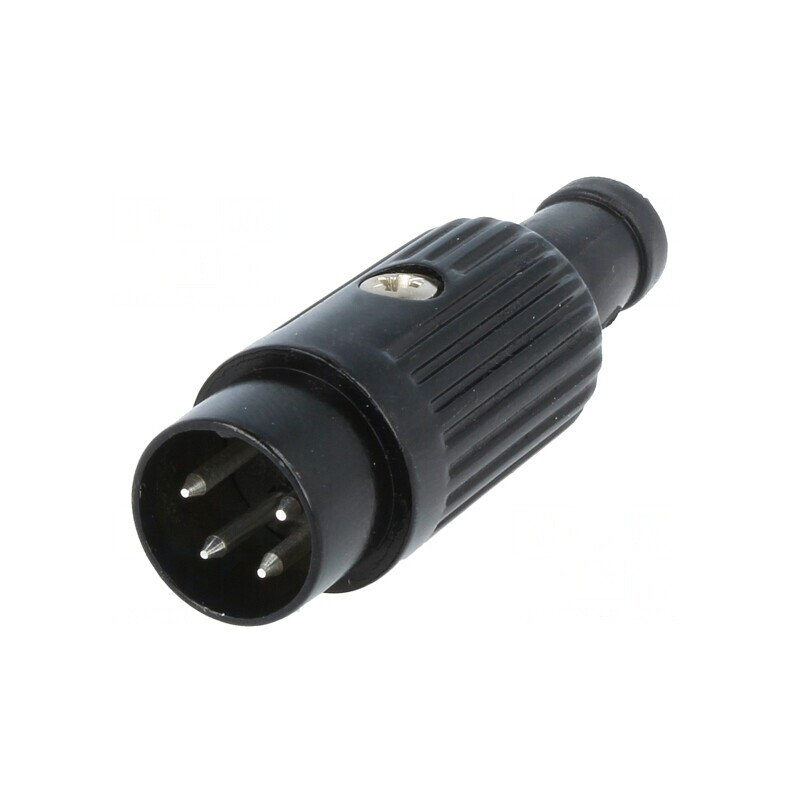 Mufă DIN tată 4 pini drept pe cablu 34V | Electronic-mag.ro | Componente Electronice