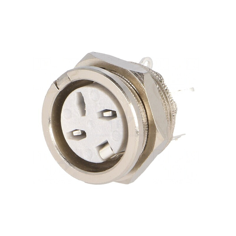 Soclu DIN mamă 3 pini 34V 2A argintat | Electronic-mag.ro | Componente Electronice