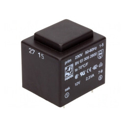 Transformator încapsulat 2,3VA 230VAC 12V 192mA PCB | Electronic-mag.ro | Componente Electronice