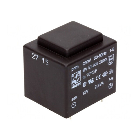Transformator încapsulat 2,3VA 230VAC 12V 192mA PCB | Electronic-mag.ro | Componente Electronice