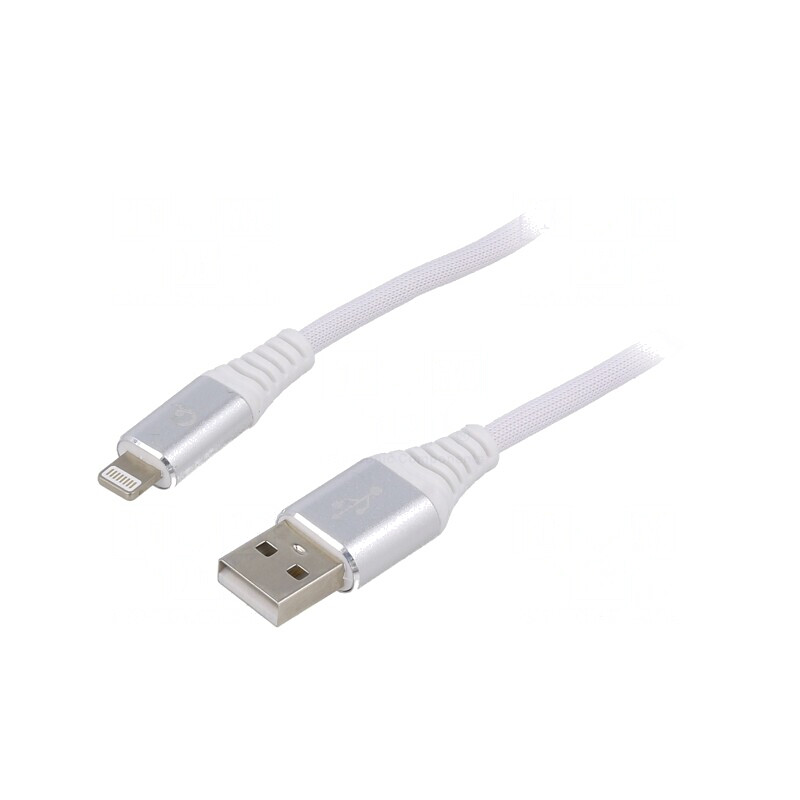 Cablu USB 2.0 Apple Lightning 2m Alb | Electronic-mag.ro | Componente Electronice
