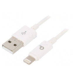 Cablu USB 2.0 Lightning 2m Alb | Electronic-mag.ro | Componente Electronice