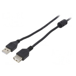 Cablu USB 2.0 A-A Aurit 4.5m Negru | Electronic-mag.ro | Componente Electronice