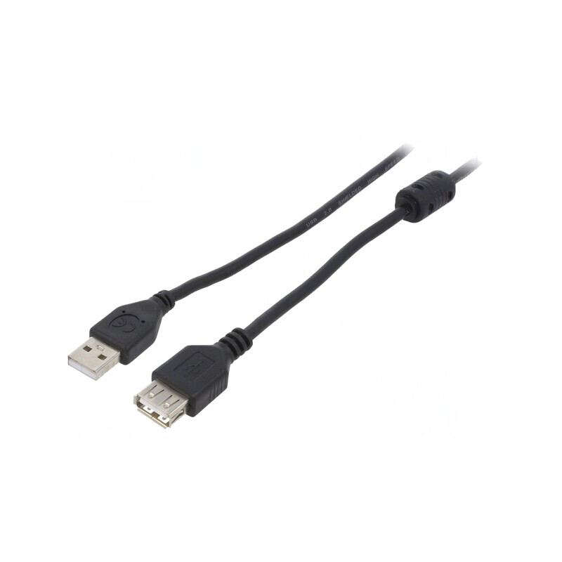 Cablu USB 2.0 A-A Aurit 4.5m Negru | Electronic-mag.ro | Componente Electronice
