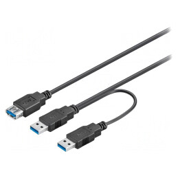 Cablu USB 3.0 Negru 0.3m 5Gbps PVC | Electronic-mag.ro | Componente Electronice