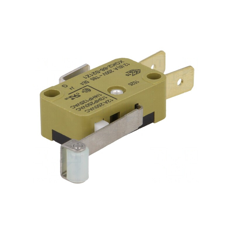 Microîntrerupător SNAP ACTION 12A/250VAC cu manetă și rolă | Electronic-mag.ro | Componente Electronice