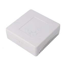 Carcasă Universală Ventilată ABS Albă 100mm x 100mm x 35mm | Electronic-mag.ro | Componente Electronice