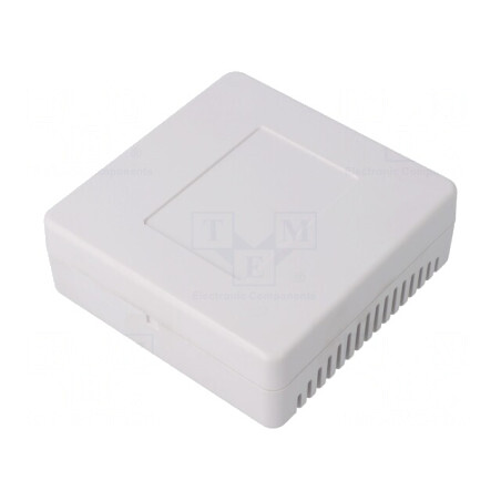 Carcasă Universală Ventilată ABS Albă 100mm x 100mm x 35mm | Electronic-mag.ro | Componente Electronice