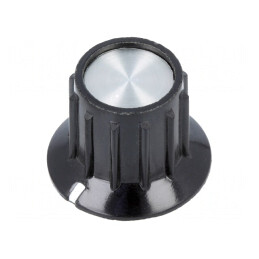 Buton rotativ cu flanșă plastic negru 6,35mm 14,7x15mm | Electronic-mag.ro | Componente Electronice
