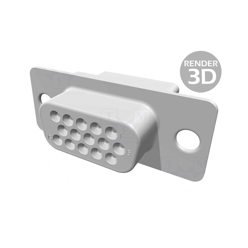 Conector D-Sub 15 Pin Mamă fără Contacte pe Cablu | Electronic-mag.ro | Componente Electronice