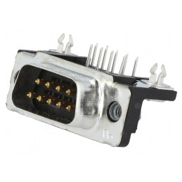Conector D-Sub 9-Pin Soclu Tată 90° THT UNC 4-40 | Electronic-mag.ro | Componente Electronice
