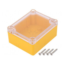 Carcasă Universală ABS Galben cu Garnitură 74x89x41mm | Electronic-mag.ro | Componente Electronice