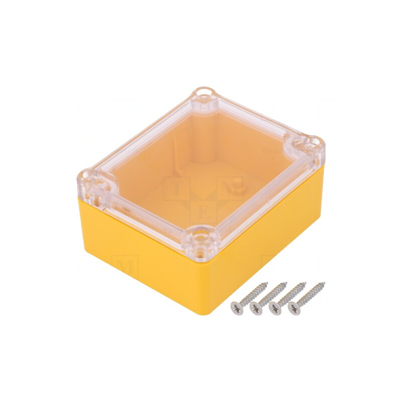 Carcasă Universală ABS Galben cu Garnitură 74x89x41mm | Electronic-mag.ro | Componente Electronice