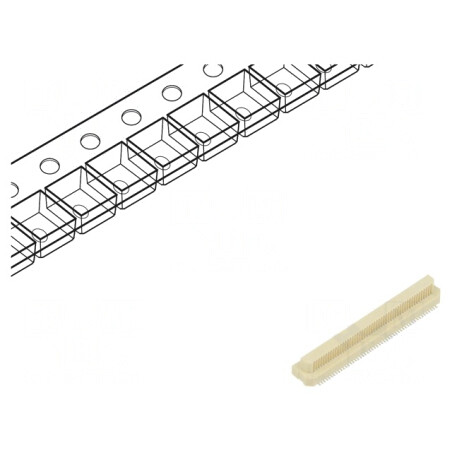 Conector PCB-PCB Tată 100 Pin 0.5mm Vertical SMT | Electronic-mag.ro | Componente Electronice