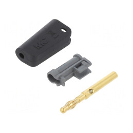 Mufă Banană 4mm 19A Neagră Aurită | Electronic-mag.ro | Componente Electronice