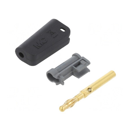Mufă Banană 4mm 19A Neagră Aurită | Electronic-mag.ro | Componente Electronice