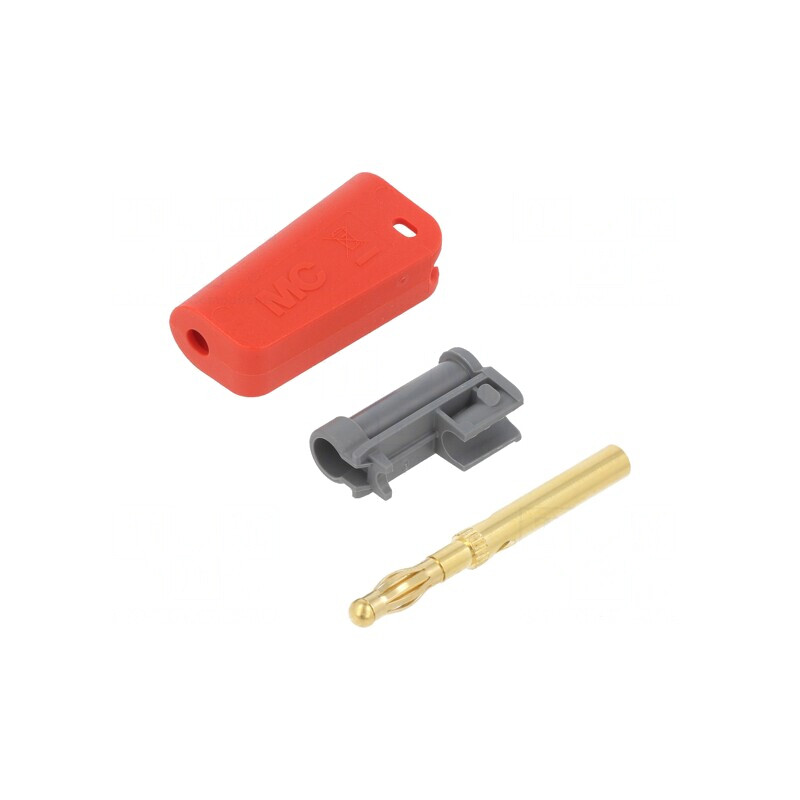 Mufă banană 4mm 32A roșie cu soclu axial aurit | Electronic-mag.ro | Componente Electronice