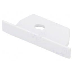 Obturator Alb pentru Profil LED cu Orificiu Diagonal - 20 Bucăți | Electronic-mag.ro | Componente Electronice