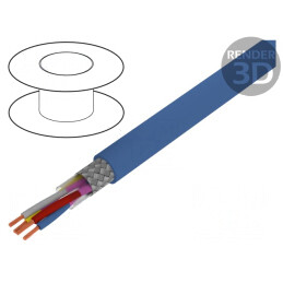 Cablu PVC Albastru Deschis 1kV/2kV 2x2x0,5mm²