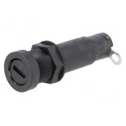 Clemă Siguranțe Cilindrice 6,3x32mm 10A Panou Neagră | Electronic-mag.ro | Componente Electronice