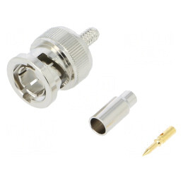 Conector BNC 75 Ohm Plată Nichel pentru RG179B | Electronic-mag.ro | Componente Electronice