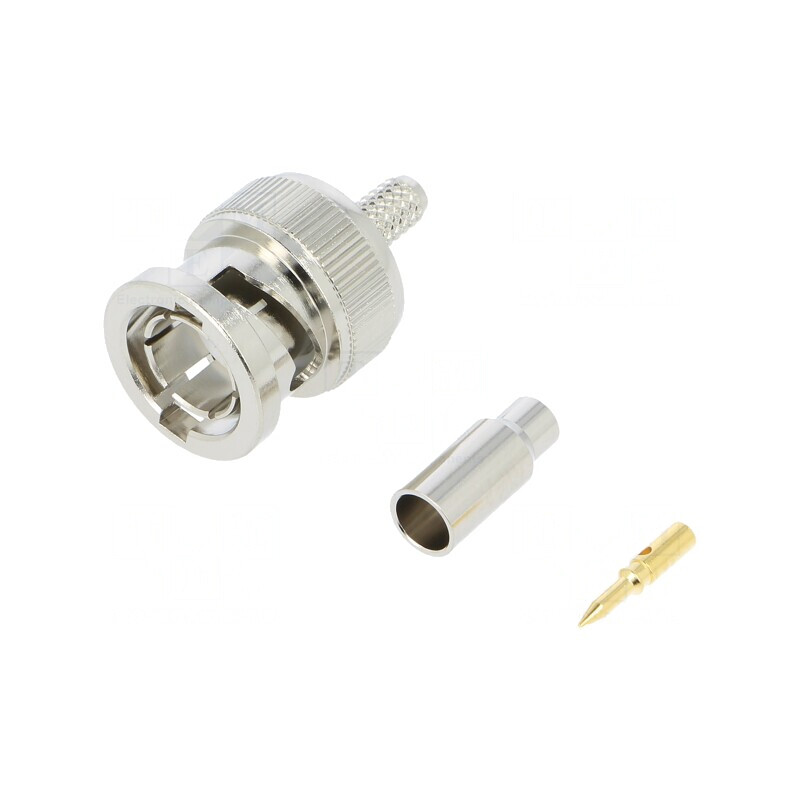 Conector BNC 75 Ohm Plată Nichel pentru RG179B | Electronic-mag.ro | Componente Electronice