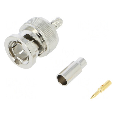 Conector BNC 75 Ohm Plată Nichel pentru RG179B | Electronic-mag.ro | Componente Electronice