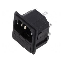 Conector alimentare AC soclu tată 10A 250V IEC 60320 | Electronic-mag.ro | Componente Electronice