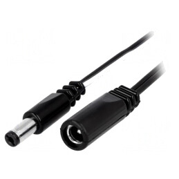 Cablu Alimentare DC 5,5/2,1 mm 2x0,5 mm² Negru