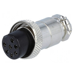 Mufă; pentru microfoane; mamă; PIN: 7; pe cablu; drept; 6mm