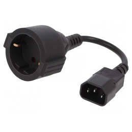 Cablu Alimentare 3x0,75mm2 Priză CEE 7/3 la IEC C14 0,15m | Electronic-mag.ro | Componente Electronice
