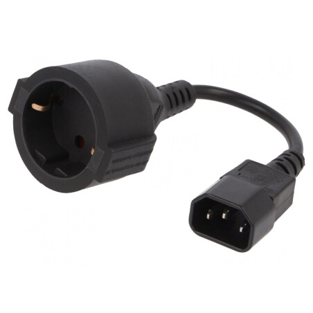 Cablu Alimentare 3x0,75mm2 Priză CEE 7/3 la IEC C14 0,15m | Electronic-mag.ro | Componente Electronice