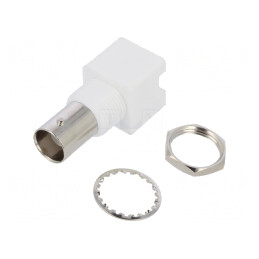 Soclu BNC mamă 90° 50Ω THT aurit | Electronic-mag.ro | Componente Electronice