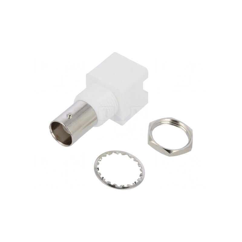 Soclu BNC mamă 90° 50Ω THT aurit | Electronic-mag.ro | Componente Electronice
