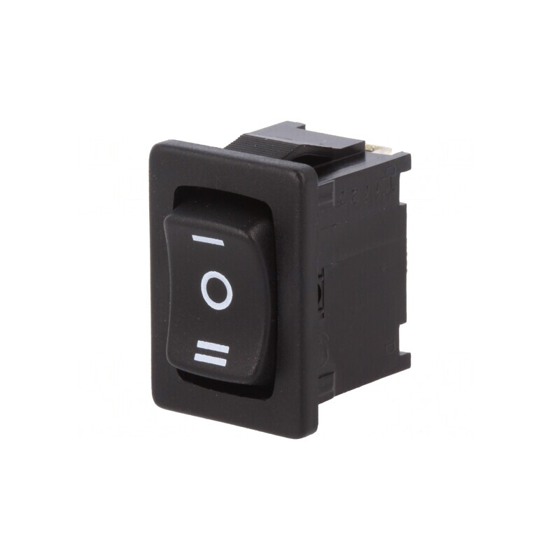 Rocker Switch SP3T ON-OFF-ON 6A 250V Black IP40 | Electronic-mag.ro | Componente Electronice