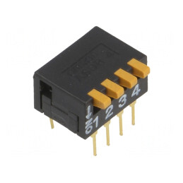 Comutator DIP-SWITCH 4 secțiuni ON-OFF 0,03A 30VDC | Electronic-mag.ro | Componente Electronice