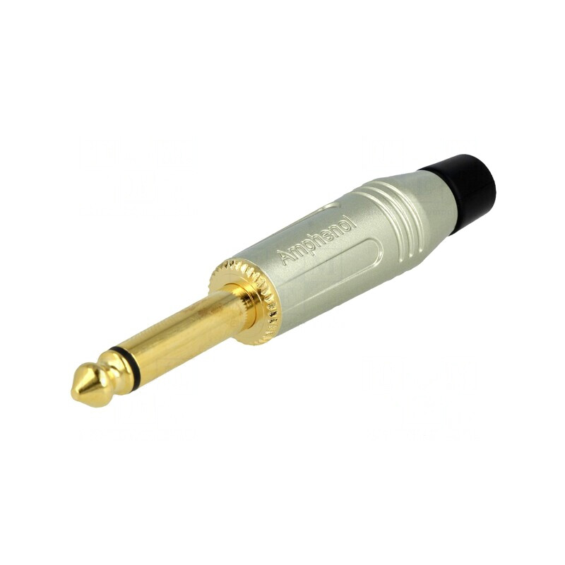 Mufă Jack 6.3mm Mono Piste 2 Gri | Electronic-mag.ro | Componente Electronice