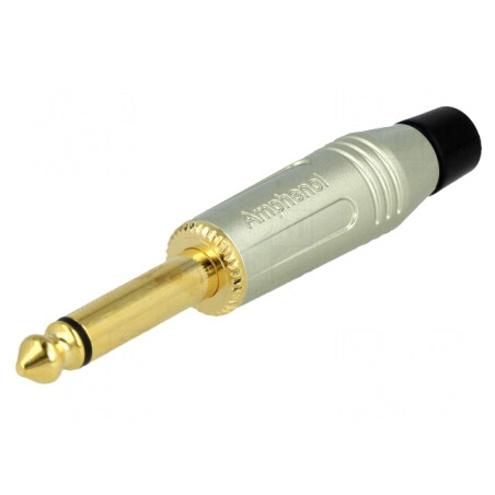Mufă Jack 6.3mm Mono Piste 2 Gri | Electronic-mag.ro | Componente Electronice