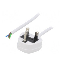 Cablu Alb PVC 1m 13A 250V 3x1mm2 | Electronic-mag.ro | Componente Electronice