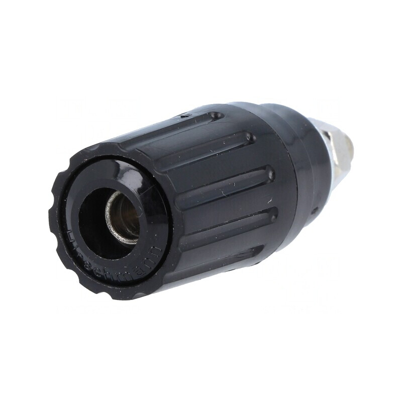 Soclu Banană 4mm 25A Negru Izolat Crimpat | Electronic-mag.ro | Componente Electronice