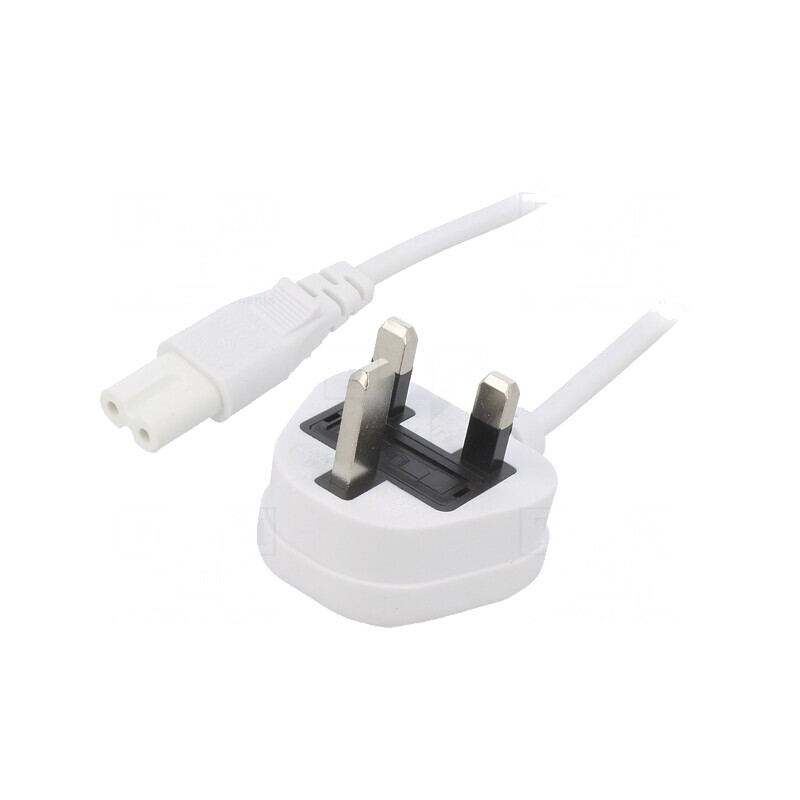 Cablu Alimentare 1m Alb 3A BS 1363 la IEC C7 2x0.75mm2 | Electronic-mag.ro | Componente Electronice Cablu Alimentare 1m Alb 3A BS 1363 la IEC C7 2x0.75mm2 | Electronic-mag.ro | Componente Electronice