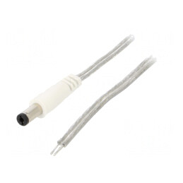 Cablu Electric 2x0,5mm2 DC 5,5/2,1 Mufă Dreaptă Transparentă | Electronic-mag.ro | Componente Electronice