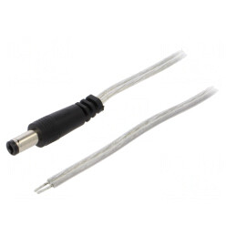 Cablu DC 5,5/2,5 mm cu Mufă Transparentă 2x0,5mm2 | Electronic-mag.ro | Componente Electronice