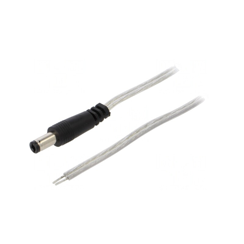 Cablu DC 5,5/2,5 mm cu Mufă Transparentă 2x0,5mm2 | Electronic-mag.ro | Componente Electronice