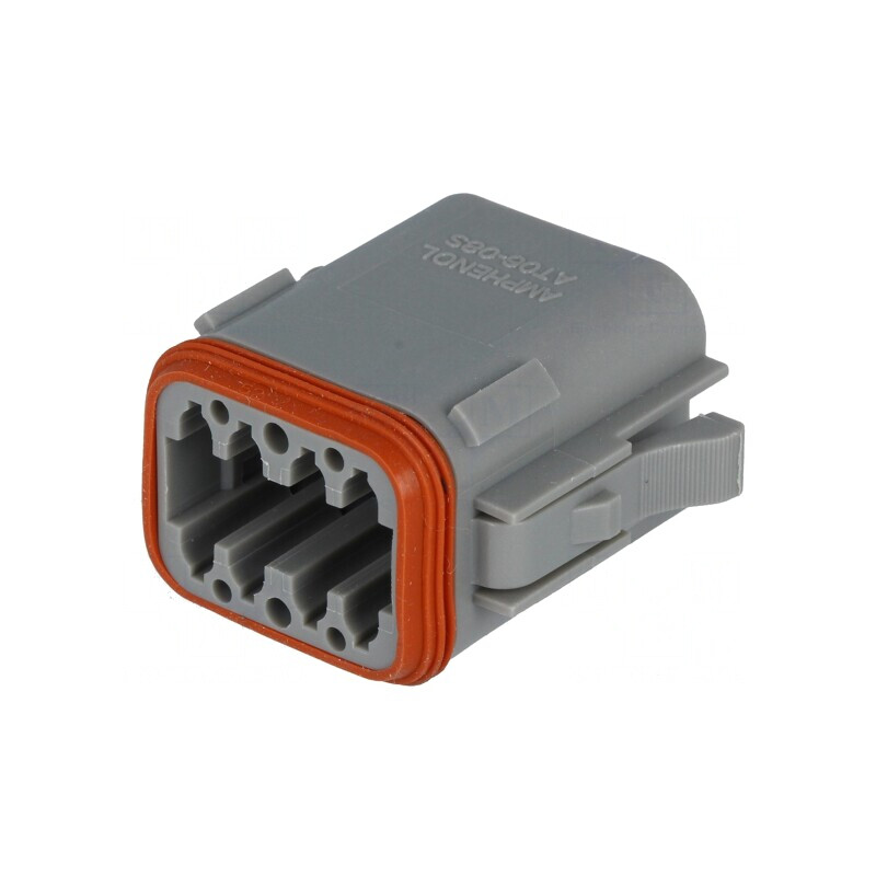 Conector cablu-cablu AT 8 pini gri IP67 | Electronic-mag.ro | Componente Electronice