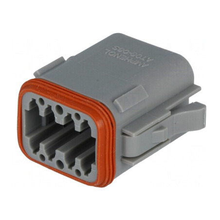 Conector cablu-cablu AT 8 pini gri IP67 | Electronic-mag.ro | Componente Electronice