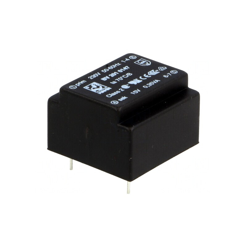 Transformator Încapsulat 0,35VA 230VAC 15V 23mA PCB | Electronic-mag.ro | Componente Electronice
