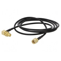 Cablu RF 50Ω 1m RP-SMA T-M Negru Unghi-Drept | Electronic-mag.ro | Componente Electronice